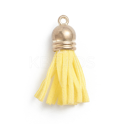 Faux Suede Cord Tassels Pendant Decorations HJEW-WH0006-18C-1
