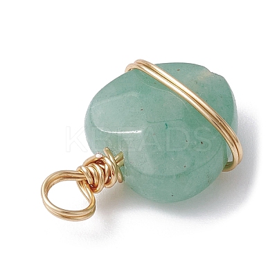 Natural & Synthetic Mixed Gemstone Coppwer Wire Wrapped Pendants PALLOY-JF02315-1