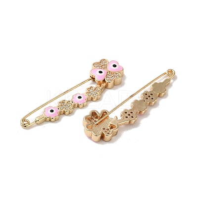 Real 18K Gold Plated Brass with Rhinestone Brooches JEWB-M040-01G-04-1