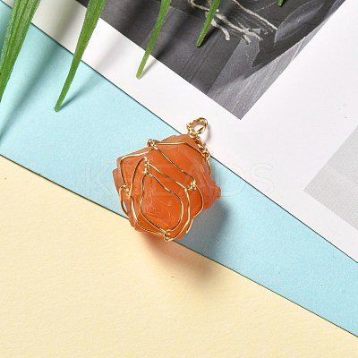 Rough Raw Natural Mixed Stone Pendants PALLOY-JF00848-1