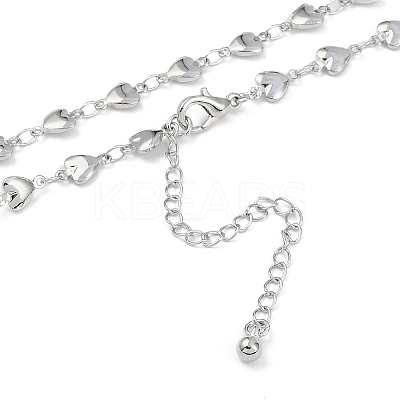 Simple Alloy Heart Link Chain Necklaces for Women NJEW-K384-05P-1