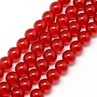 Baking Paint Glass Beads Strands X-DGLA-Q023-10mm-DB31-1