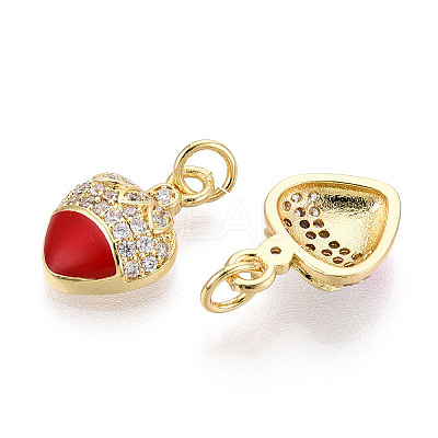 Brass Micro Pave Cubic Zirconia Pendants KK-N265-12G-1