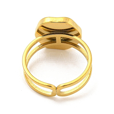Ion Plating(IP) 304 Stainless Steel Open Cuff Rings RJEW-K245-93G-1
