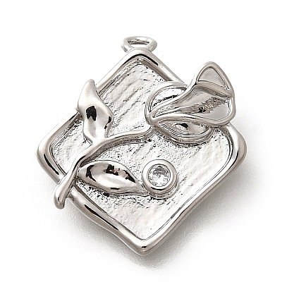 Brass Micro Pave Cubic Zirconia Pendants LS-KK-Q035-16D-P-1