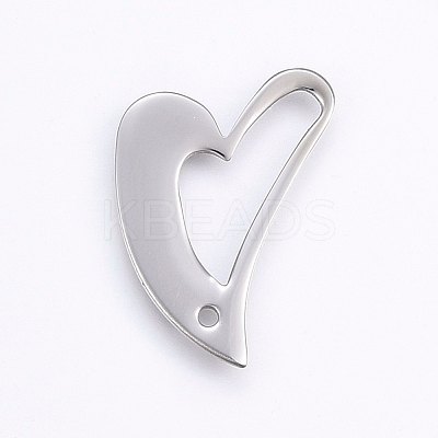 Tarnish Resistant 304 Stainless Steel Open Heart Pendants STAS-I094-17P-1