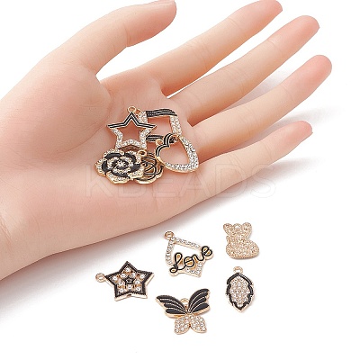 10Pcs 10 Style Alloy Enamel Pendants FIND-YW0002-84-1