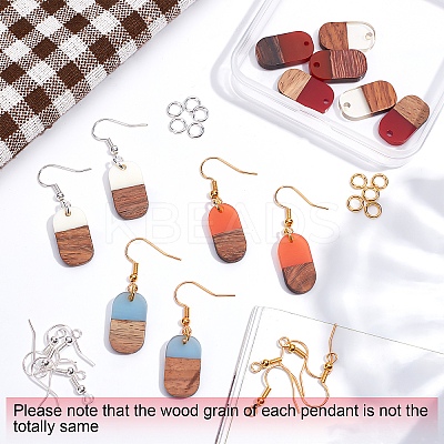 DIY Walnut Wooden Dangle Earring Making Kits DIY-OC0006-79-1