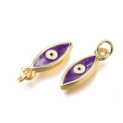 Brass Enamel Pendants KK-C106-08G-1