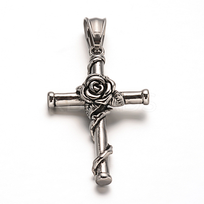 304 Stainless Steel Gothic Pendants X-STAS-M222-09AS-1