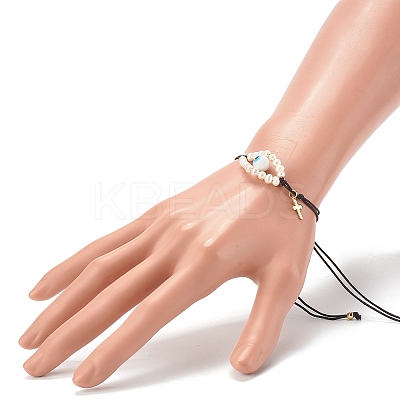Adjustable Nylon Thread Braided Bead Bracelets BJEW-JB06262-03-1