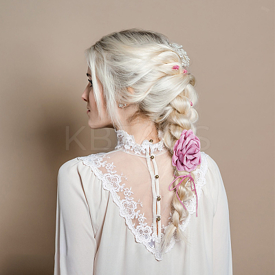 6Pcs 6 Colors Cloth Flower Collar Choker Necklace NJEW-FH0001-11-1
