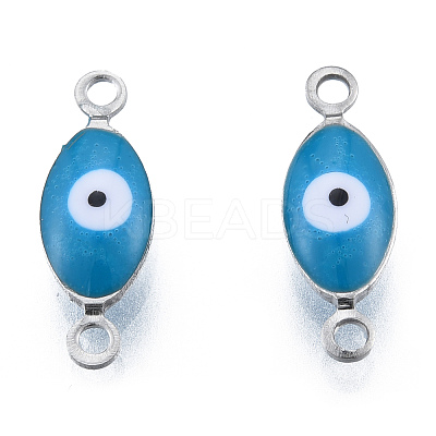 304 Stainless Steel Enamel Connector Charms STAS-N092-179G-1