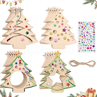 Blank Unfinished Wood Christmas Tree Party Decorations DIY-SP0005-89-1