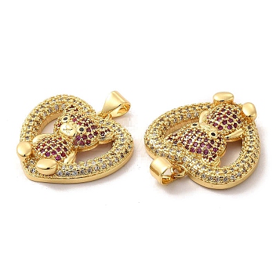 Brass Micro Pave Cubic Zirconia Pendants KK-A180-06G-1