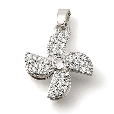 Brass Micro Pave Cubic Zirconia Pendants KK-B122-03C-P-1