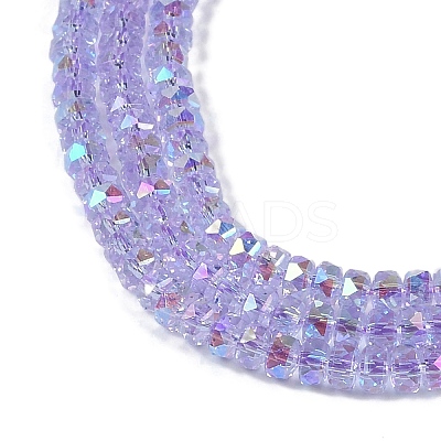Electroplate Glass Beads Strands GLAA-Q105-03A-1