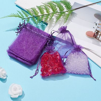 Organza Gift Bags with Drawstring LS-X1-OP-R016-9x12cm-20-1