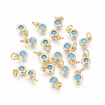 Brass with Single Cubic Zirconia Charms ZIRC-F095-03G-01-1
