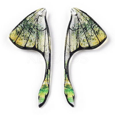 Epoxy Resin Wing Pendants RESI-TAC0021-96C-1
