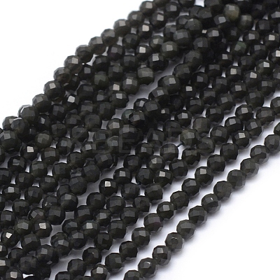 Natural Obsidian Beads Strand LS-G-E411-33-3mm-1