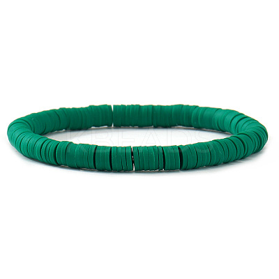 Polymer Clay Heishi Beaded Stretch Bracelets for Daily Wear and Casual Style JO6865-2-1