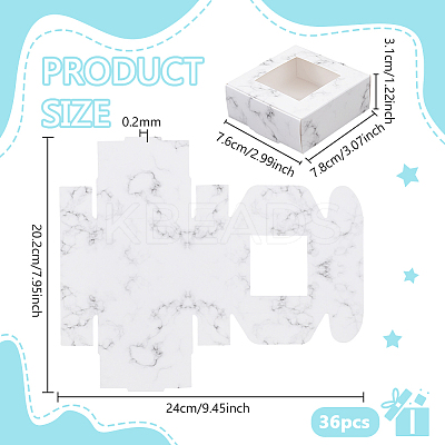 Marble Printed Paper Packaging Boxes CON-WH0085-131A-1