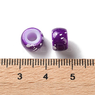 Spray Painted ABS Plastic European Beads KY-G033-01A-07-1