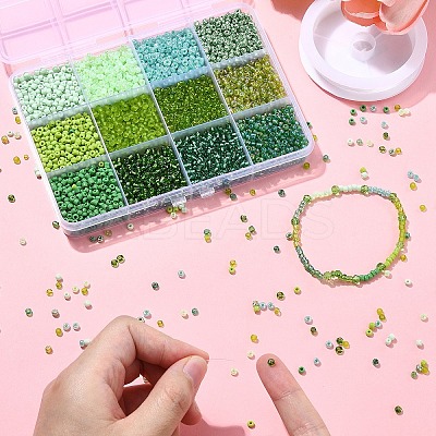 DIY Round Glass Seed Beads Bracelets Jewelry Making Kits DIY-YW0010-35-1