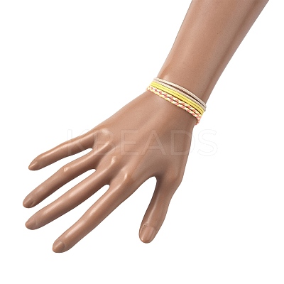 14Pcs 7 Colors Cotton Cord Bracelet Set for Men Women BJEW-FS00025-03-1