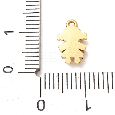 304 Stainless Steel Micro Pave Clear Cubic Zirconia Charms CU-CBAB6EC-05G-02-1