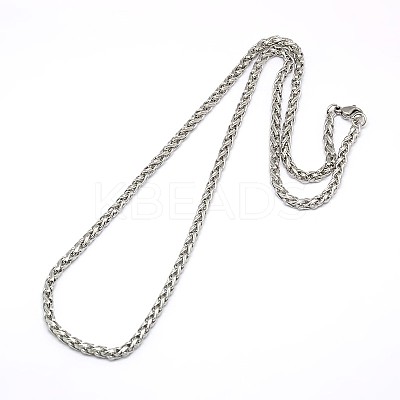 Tarnish Resistant 304 Stainless Steel Wheat Chain Necklace Making STAS-A028-N005P-1