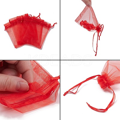 Organza Gift Bags with Drawstring LS-X1-OP-R016-9x12cm-01-1