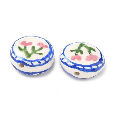 Flower Theme Handmade Porcelain Beads X1-LAMP-D303-06C-02-1