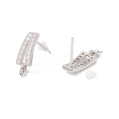 Brass Stud Earrings Findings EJEW-H086-08P-1