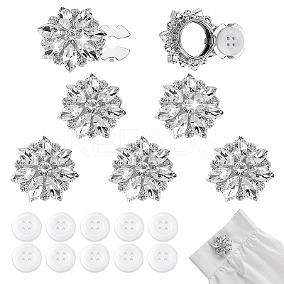 6Pcs Alloy Cufflinks & 10Pcs 4-Hole Plastic Buttons HJEW-GA00041-1