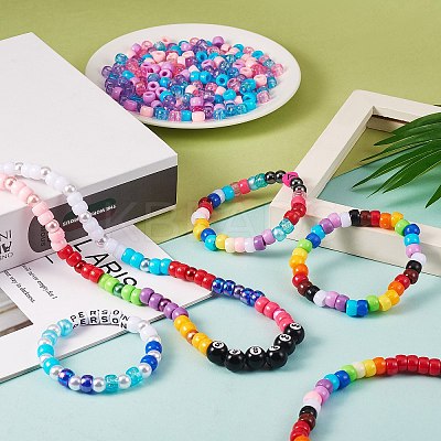 1200Pcs 2 Style 3 Colors Opaque & Transparent Acrylic European Beads OACR-SZ0001-27-1