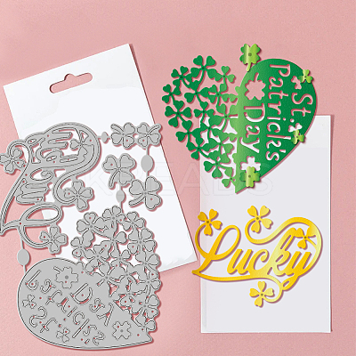 Saint Patrick's Day Shamrock Carbon Steel Cutting Dies Stencils DIY-WH0309-3308-1