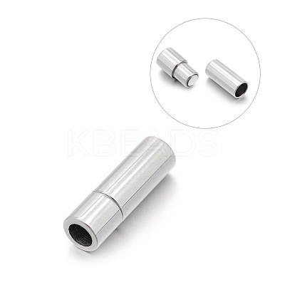 Tarnish Resistant Smooth 304 Stainless Steel Column Magnetic Clasps with Glue-in Ends LS-STAS-E089-12A-1