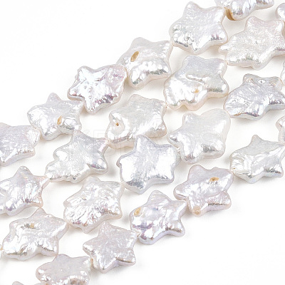Natural Nucleated Baroque Keshi Pearl Beads Strands PEAR-S020-Z03-1
