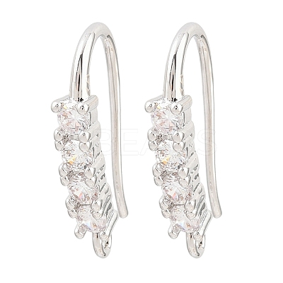 Brass Rhinestone Earring Hooks KK-C261-01C-P-1
