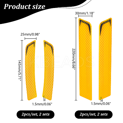 4 Sets 2 Styles Waterproof Epoxy Resin Reflective film Car Stickers FIND-GA0003-47B-1