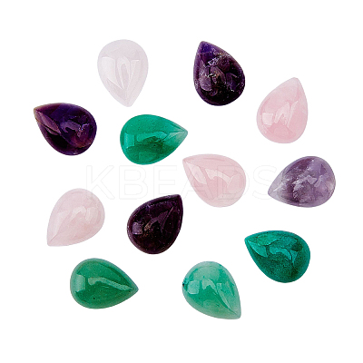 12Pcs 3 Styles Natural Mixed Stone Cabochons G-DC0001-15-1