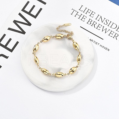 304 Stainless Steel Link Chain Bracelets for Women BJEW-U021-08G-06-1