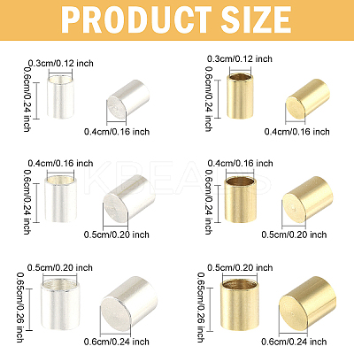 30Pcs 3 Styles 201 Stainless Steel Cord Ends STAS-YW0002-98-1