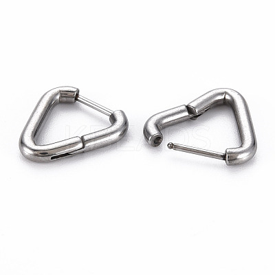 Tarnish Resistant Triangle Huggie Hoop Earrings for Women EJEW-N016-007-NR-1