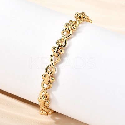 304 Stainless Steel Infinity Link Chain Bracelets for Women BJEW-K226-14B-G-1