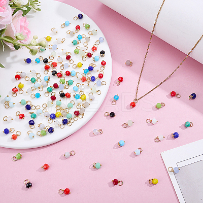 126Pcs 6 Sets Glass Rondelle Bead Charms FIND-HY0005-29-1
