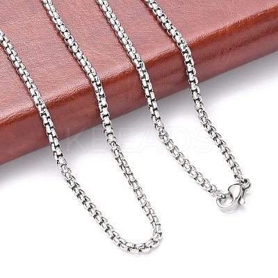 Tarnish Resistant 201 Stainless Steel Box Chains Necklaces NJEW-L416-02-2.5mm-1