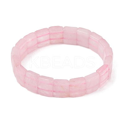 Natural Rose Quartz Beaded Stretch Bracelets for Unisex G-K303-02L-1